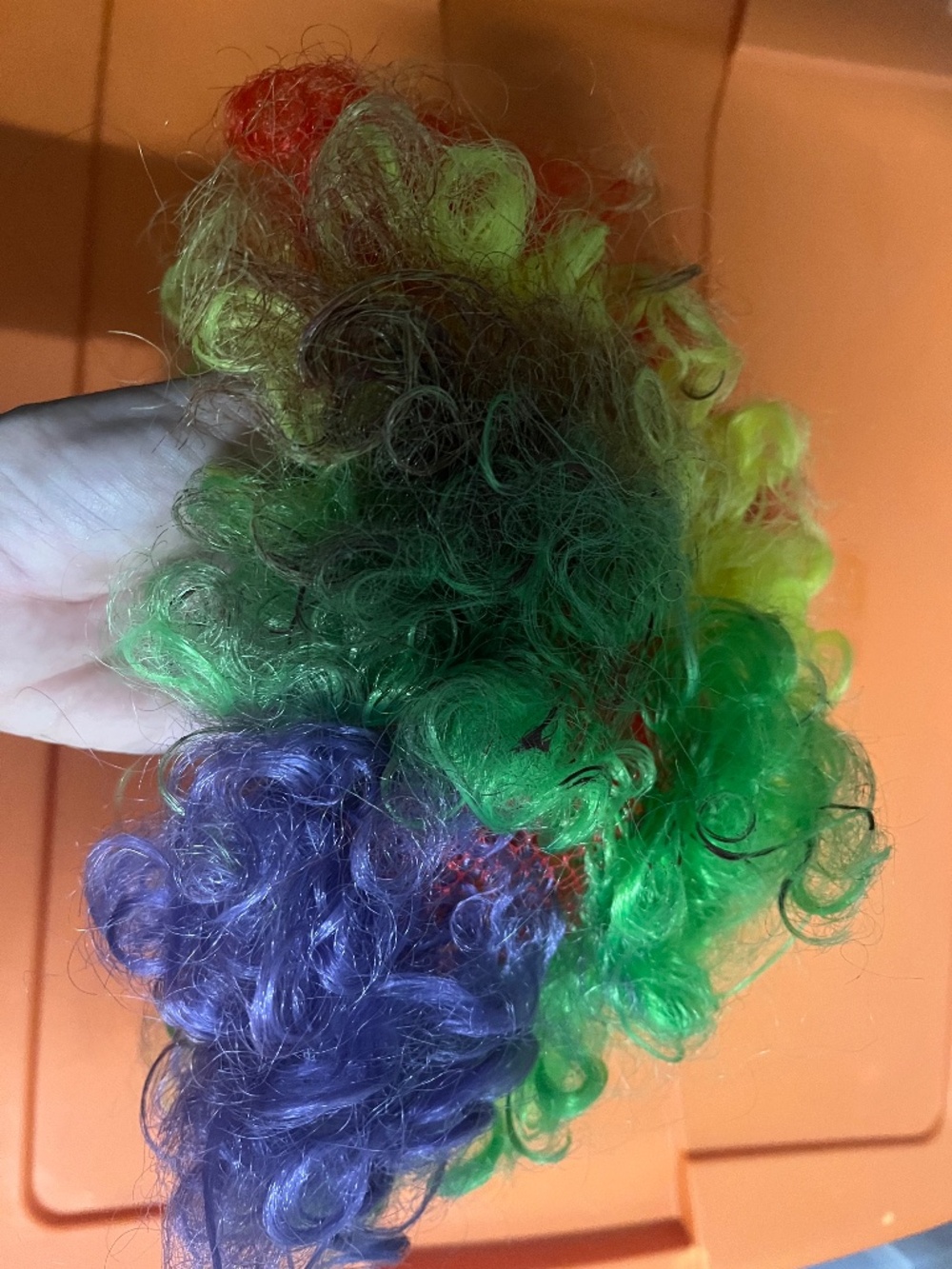 Bozo clown wig with blood